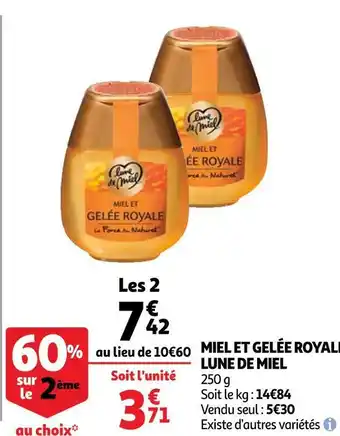 Auchan Lune de miel miel et gelée royale offre