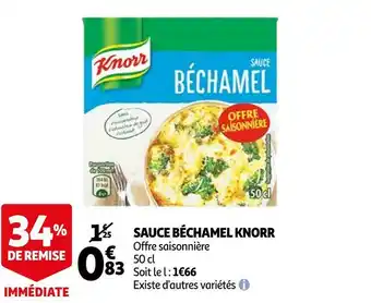 Auchan Knorr sauce béchamel offre
