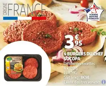 Auchan Socopa 4 burgers du chef offre