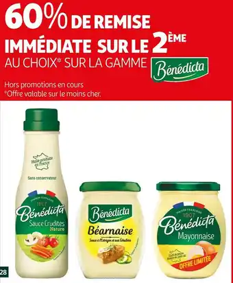 Auchan Benedicta bon plan au choix sur la gamme benedicta offre