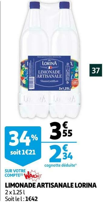 Auchan Lorina limonade artisanale offre