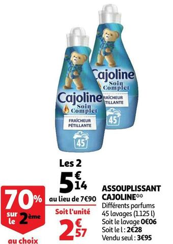 Auchan Cajoline assouplissant offre