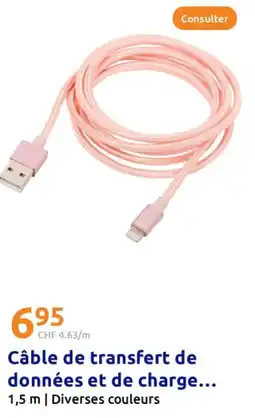 Action Câble de transfert de données et de charge offre