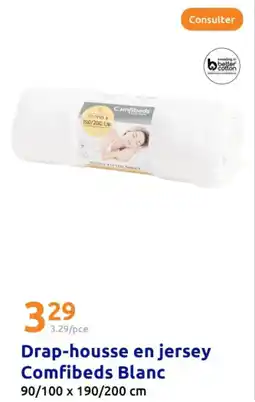Action Drap housse en jersey comfibeds blanc offre