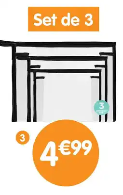 b&m Set de 3 pochettes de voyage offre