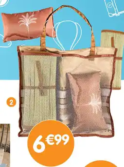 b&m Sac natte de plage + coussin offre