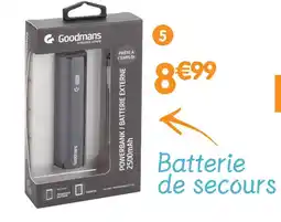 b&m Goodmans Baterie de secours offre