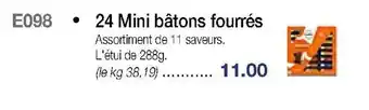 24 Mini bâtons fourrés