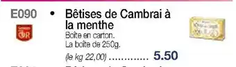 Croque Gel Bêtises de Cambrao à la menthe offre