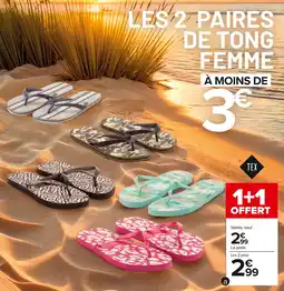 Carrefour Les 2 paires de tong femme offre