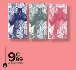 Carrefour Drap de plage tropical leaf offre