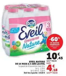 Hyper U Eveil Nature de 10 mois à 3 ans Lactel offre