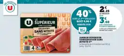 Hyper U Jambon Supérieur Conservation Sans Nitrite U offre