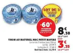 Hyper U THON AU NATUREL MSC PETIT NAVIRE offre
