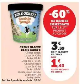 Hyper U CREME GLACEE BEN & JERRY'S offre