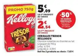 Hyper U Céréales Trésor Kellogg's offre