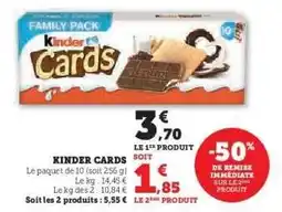 Hyper U KINDER Cards offre