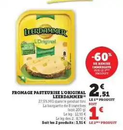 Hyper U Fromage Pasteurisé L'Original Leerdammer offre