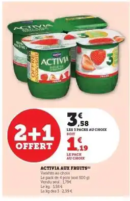 Hyper U ACTIVIA AUX FRUITS offre