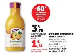 Hyper U Pur Jus Réfrigéré Innocent offre
