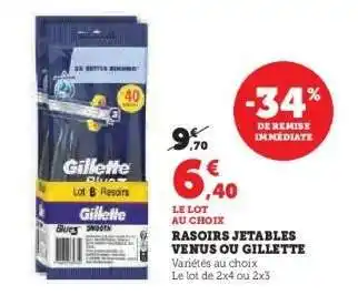 Hyper U Rasoirs Jetables Venus ou Gillette offre