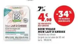 Hyper U Soin Visage Mon Lait D'Ânesse offre