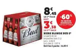 Hyper U BIERE BLONDE BUD 5° offre