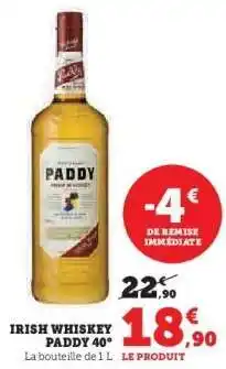 Hyper U Irish Whiskey Paddy 40° offre