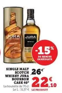Hyper U Single Malt Scotch Whisky Jura Bourbon Cask 40° offre