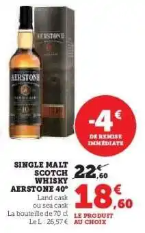 Hyper U Single Malt Scotch Whisky Aerstone 40° offre