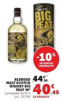 Hyper U BLENDED MALT SCOTCH WHISKY BIG PEAT 46° offre