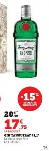 Hyper U GIN TANQUERAY 43,1° offre