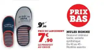 Hyper U Mules Homme offre