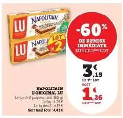 Super U Napolitain L'original Lu offre
