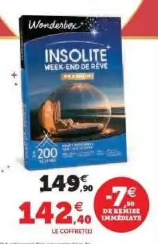 Super U Wonderbox Insolite Week-End de Rêve offre