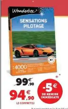 Super U Wonderbox Sensations Pilotage offre