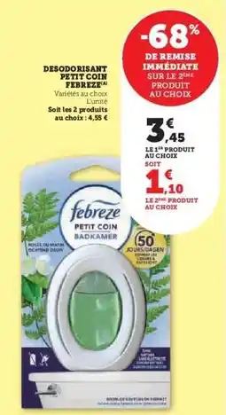 Super U Désodorisant Petit Coin Febreze offre