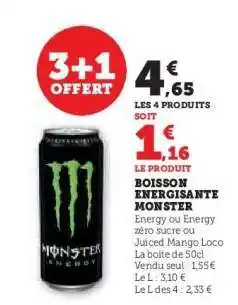 Super U Boisson Energisante Monster offre