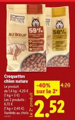 Lidl Croquettes chien nature offre