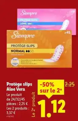 Lidl Protège slips Aloe Vera offre