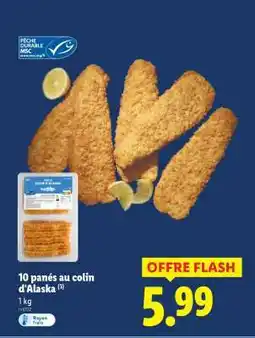 Lidl 10 panés au colin d'Alaska offre