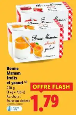Lidl Bonne Maman fruits et yaourt offre