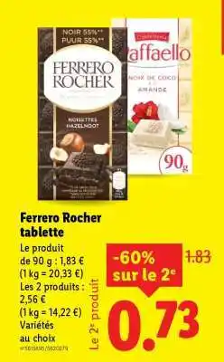 Lidl Ferrero Rocher tablette offre