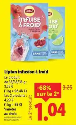 Lidl Lipton infusion à froid offre