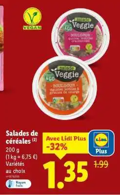 Lidl Salades de céréales offre