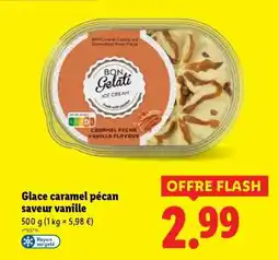 Lidl Glace caramel pécan saveur vanille offre