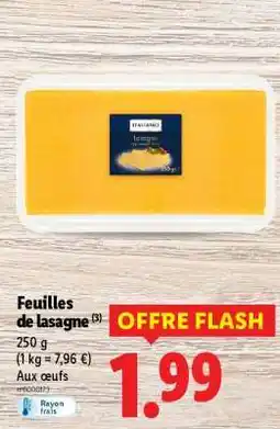 Lidl Feuilles de lasagne offre