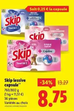 Lidl SKIP LESSIVE CAPSULE offre