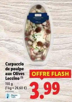Lidl Carpaccio de poulpe aux Olives Leccino offre