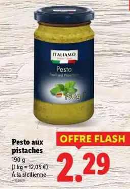 Lidl Pesto aux pistaches offre